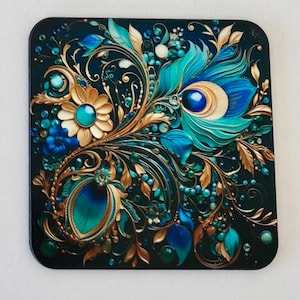 Peacock themed  Coaster Set