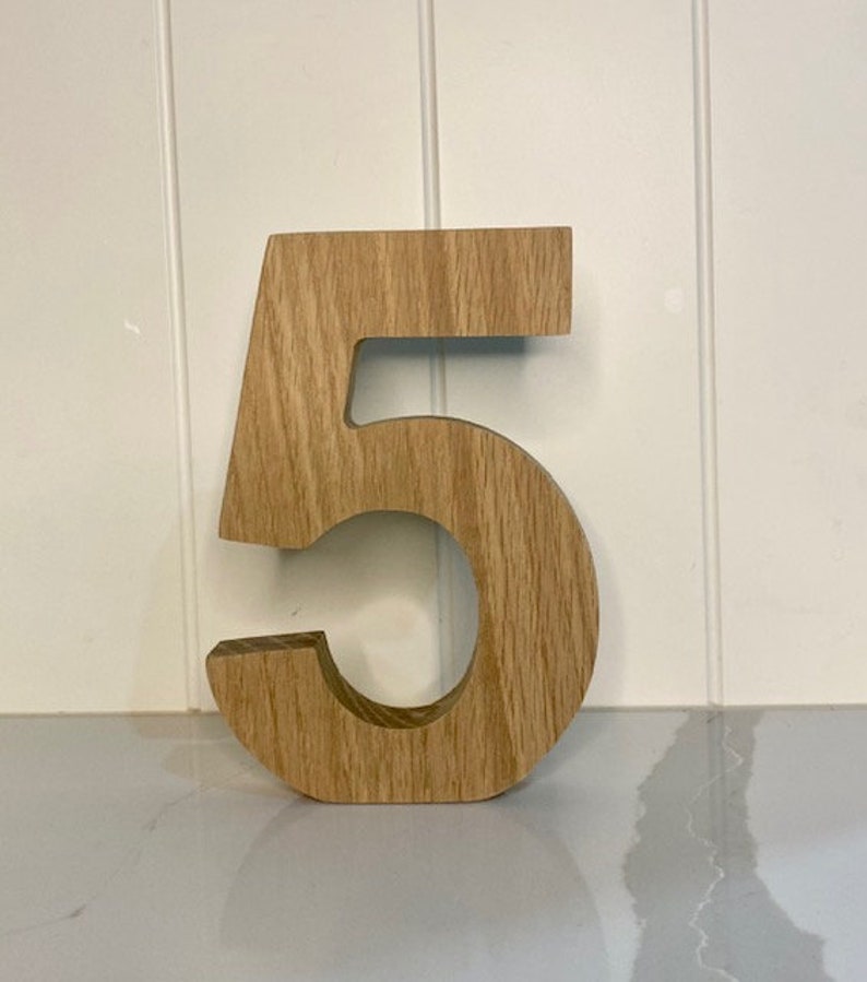 Chunky Wooden Numbers Solid Oak Numbers Freestanding Etsy