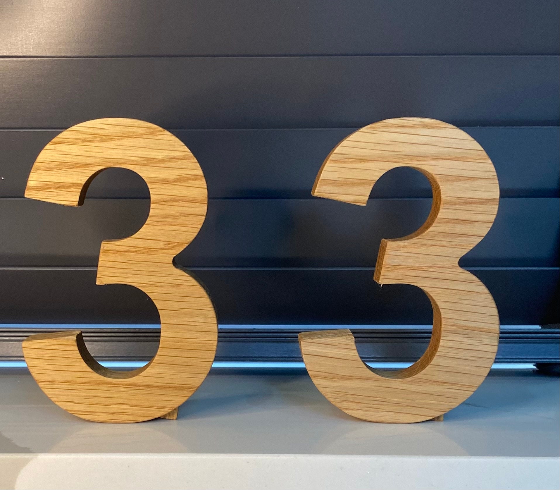 Chunky Wooden Numbers Solid Oak Numbers Freestanding Etsy
