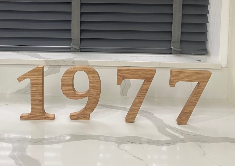 Chunky Wooden Numbers Solid Oak Numbers Freestanding Etsy