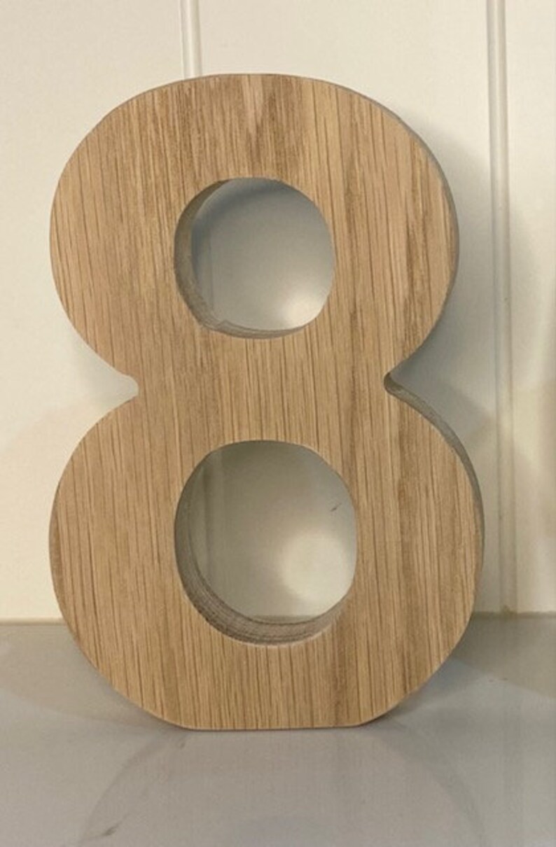 Chunky Wooden Numbers Solid Oak Numbers Freestanding Etsy
