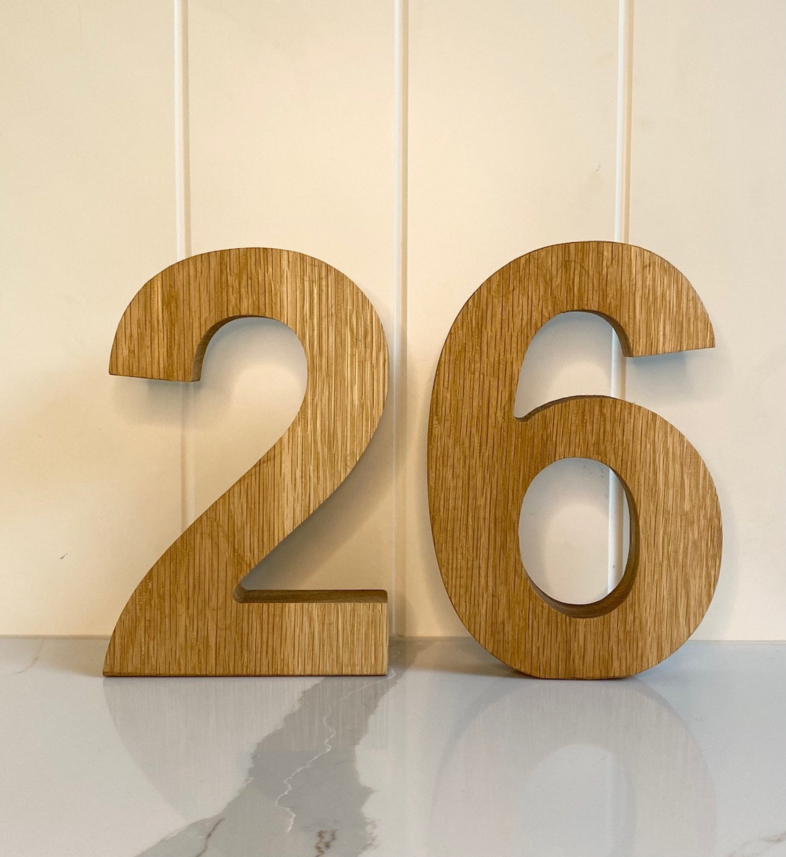 Chunky Wooden Numbers Solid Oak Numbers Freestanding Etsy