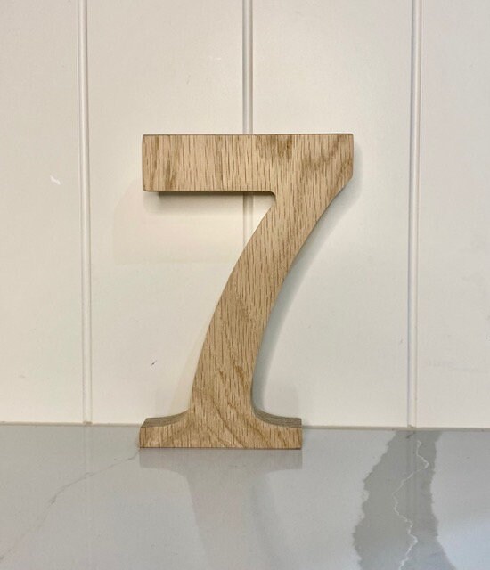 Chunky Wooden Numbers Solid Oak Numbers Freestanding Etsy UK
