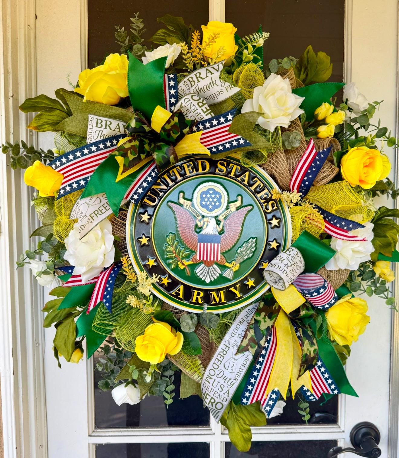 Army Wreath, Military Wreath, Military Mom, Veteran, Hero, Troops, Military Family, Armed Forces Wreath, Patriotic Wreath, Soldier Wreath