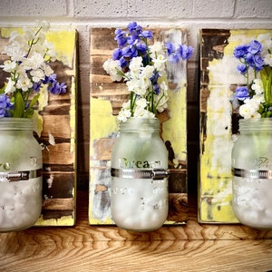 Wall Hanging Mason Jar Vase, Wall Sconce, Set of 3