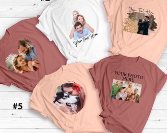 Benutzerdefiniertes Foto-Shirt, personalisiertes Foto-Shirt, benutzerdefiniertes Familienbild-Shirt, benutzerdefiniertes Text-T-Shirt-Grafik, benutzerdefiniertes Familienfoto, benutzerdefinierter Spruch