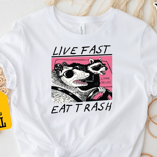 Live Fast Eat Trash Shirt, Animal Shirt, Wasbeer Shirt, Funny Raccoon Shirt, Animal Lover Shirt, Funny Animal Shirt, Animal Lover Gift