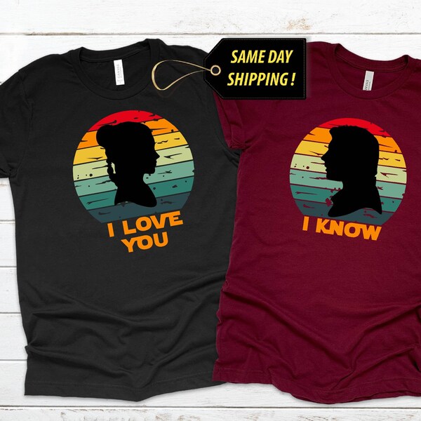 Star wars couples gift shirt, Disney Star Wars Couple Shirt , I Love You , Know Shirt , Disney Couple Shirt , Valentines day gifts