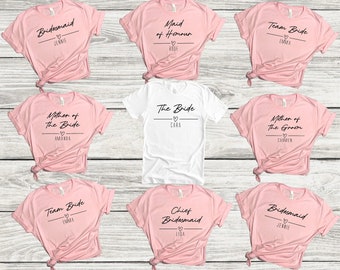 Custom Name Bachelorette Party Shirts, Bachelorette Party Shirt, Bridesmaid Party Group Shirt, Team Bride Shirt, Bride Squad Shirt