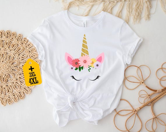 Floral Unicorn Shirt, Cute Unicorn Shirt, Gift For Unicorn Lover, Shirt For Women, Unicorn Outfit, Unicorn Birthday Shirt, Cute Shirt