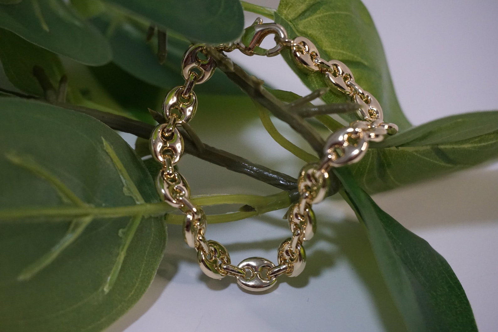 Cadena de eslabón grueso 18K lleno de oro Etsy España