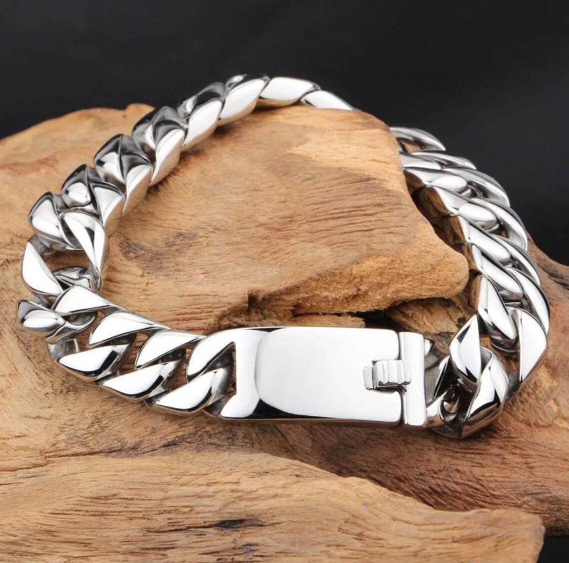 Stainless steel link bracelet Etsy