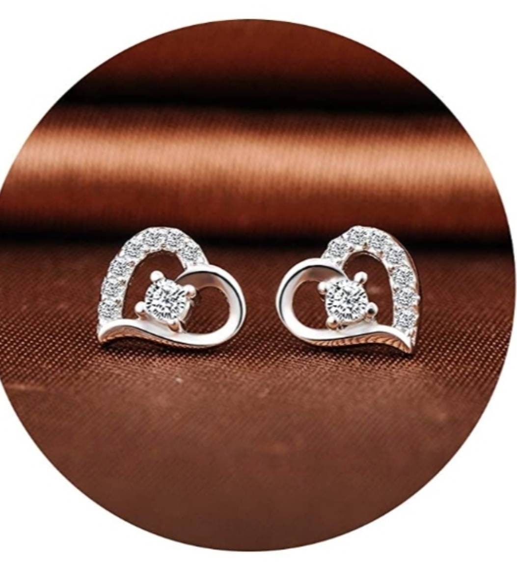 AZfasci Red and Green Zircon Earrings with Round Heart Earrings AZfasci Red and Green Zircon Earrings with Round Heart Earrings