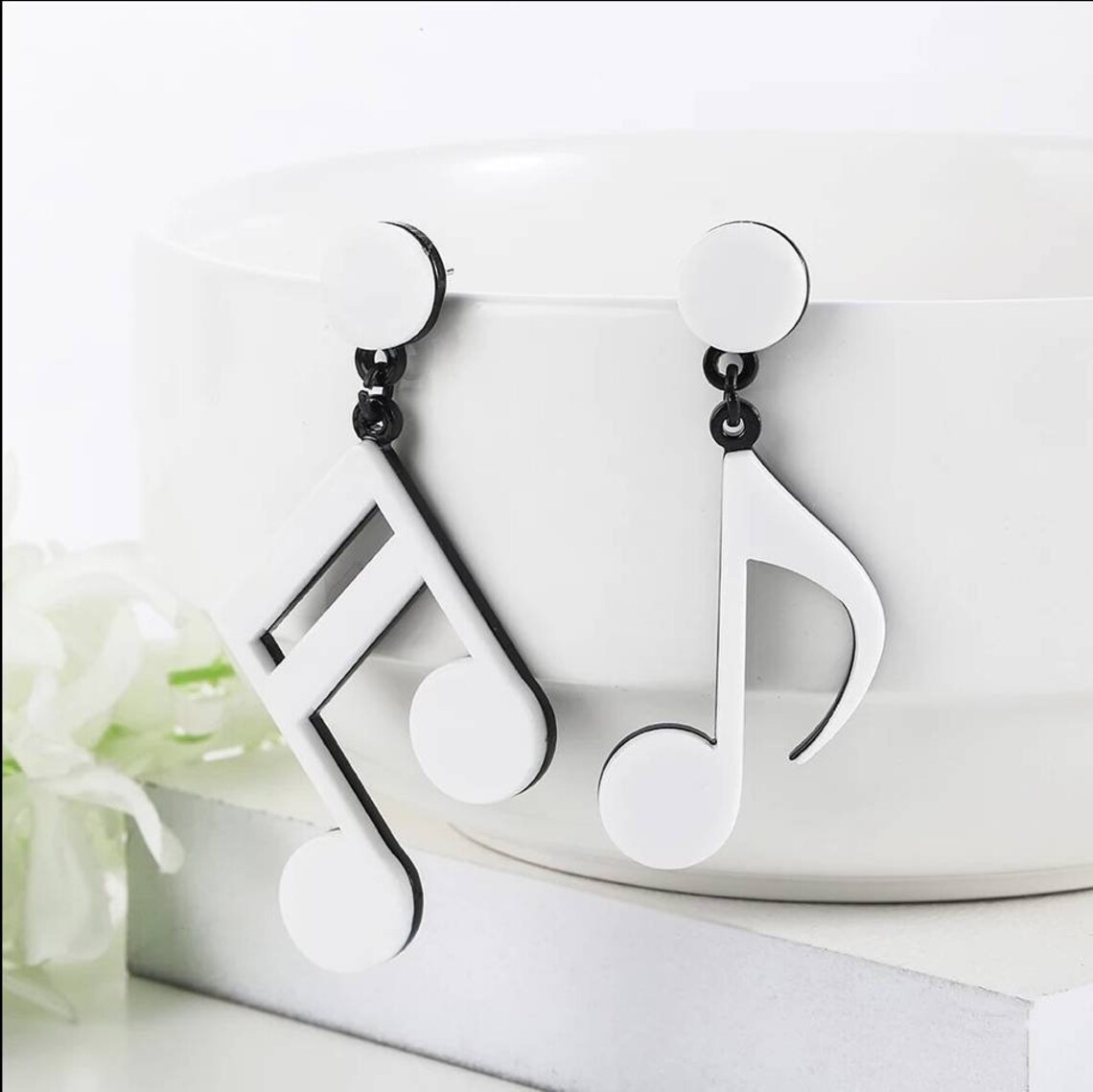 Earrings musical notes Etsy