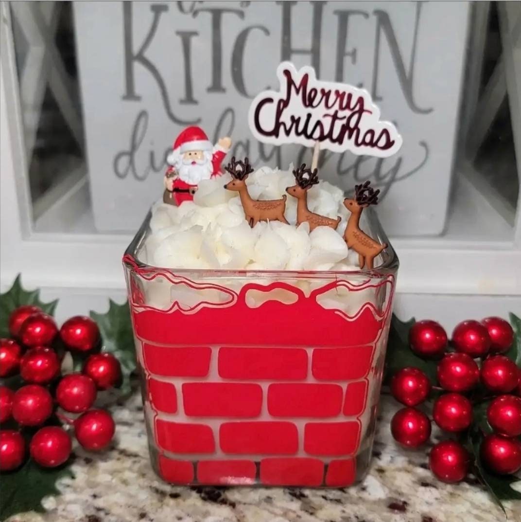 Bougie en Cire de Soja Thème Père Noël Env 480 Ml