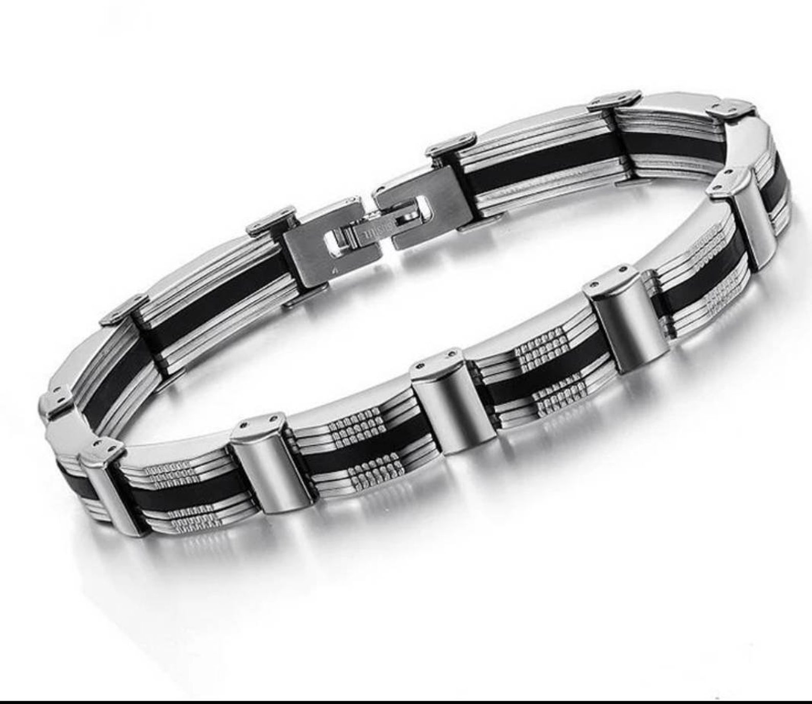 Bracelet homme en acier inoxydable style géométrique Etsy