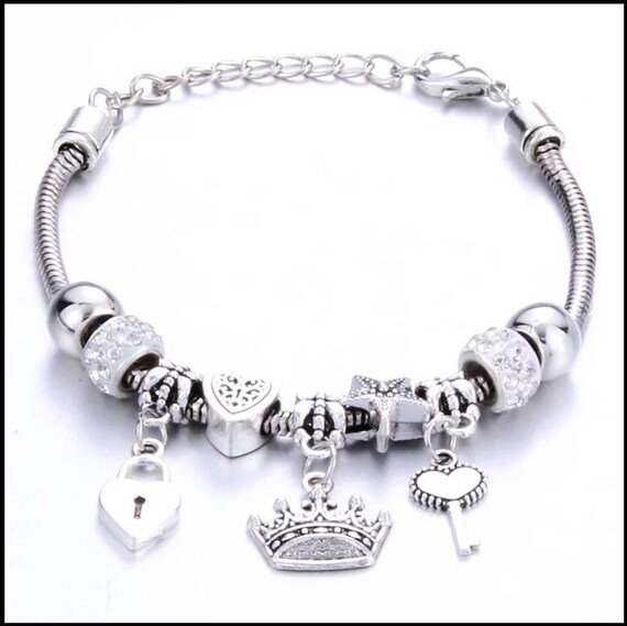 Key charm bracelet and locks of alloy Etsy