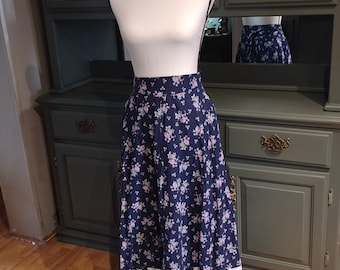 Vintage Handmade Quilted Prairie Skirt Handmade Patchwork Hippie