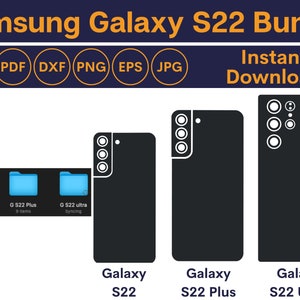 Samsung Galaxy S22 Templates Bundle - Galaxy S22, S22 Plus, S22 Ultra Skin Templates - Galaxy S22 SVG Files Bundle