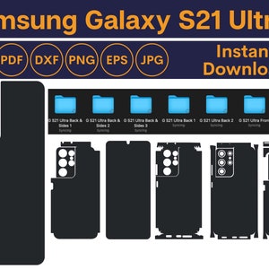 Samsung Galaxy S21 Ultra skin cut template vector, Samsung skin svg cut file, Phone skins, Silhouette, Vinyl File, printable, cricut