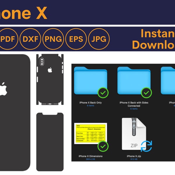 iPhone X Skin - iPhone X Template - iPhone X Skin Template - iPhone X Skin SVG