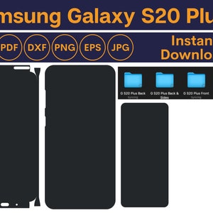 Samsung Galaxy S20 Plus skin cut template vector, Samsung skin svg cut file, Phone skins, Silhouette, Vinyl File, printable, cricut