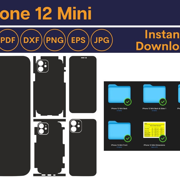 iPhone 12 Mini Skin - iPhone 12 Mini Template - iPhone 12 Mini Skin Template - iPhone 12 Mini Skin SVG