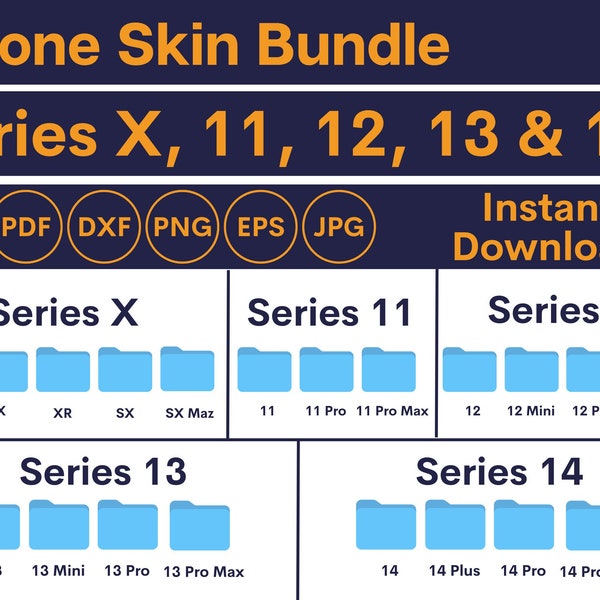 iPhone Skin Bundle - Series X, 11, 12, 13 & 14 - iPhone Skin Template Bundle - iPhone Skin SVG Bundle