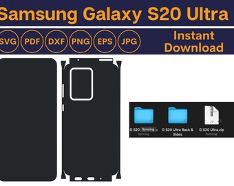 Samsung Galaxy S20 Ultra skin cut template vector, Samsung skin svg cut file, Phone skins, Silhouette, Vinyl File, printable, cricut