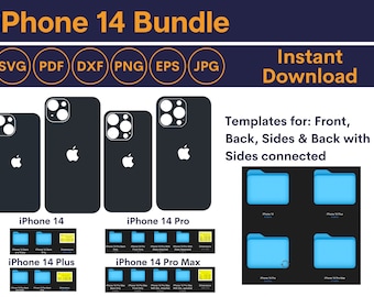 iPhone 14 Templates Bundle - iPhone 14, 14 Mini, 14 Pro, 14 Pro Max Skin Templates - iPhone 14 SVG Files Bundle
