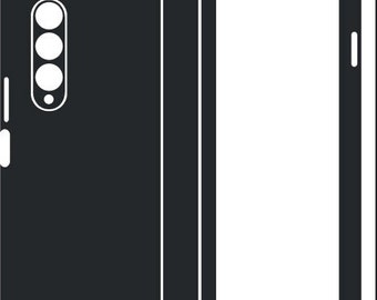 Samsung Galaxy Z Fold 3 Skin Cut Template Vector, Samsung