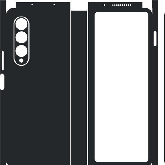 Samsung Galaxy Z Fold 3 Skin Cut Template Vector, Samsung