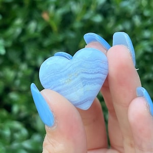Blue lace agate heart