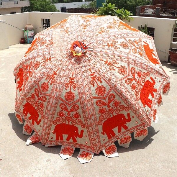 Indian Cotton Shade Patio Umbrella Large Garden And Sun Umbrella Beach Cafe Outdoor Large Garden Perasol Cafe Outdoor Gift Umbrella
