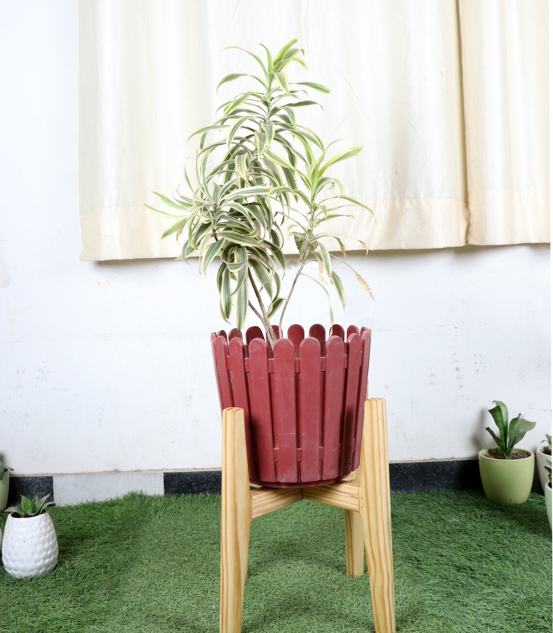 Natural Wooden Pot Stand Wood Decor Flower Pot Holder Rack for Etsy