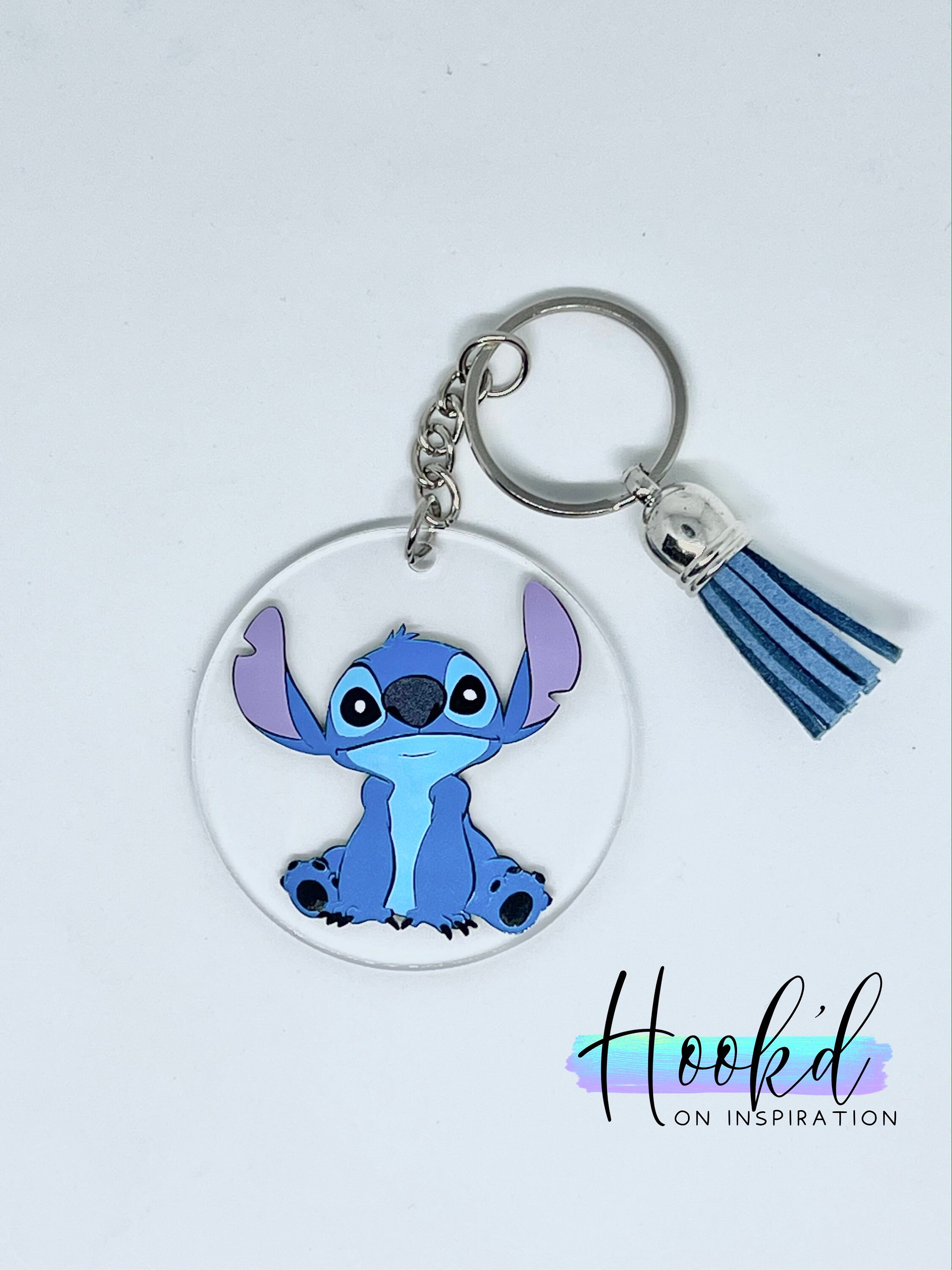 Disney Stitch Shaker Keychain With Handmade ohana and Drink Charm