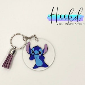 Stitch minifigure keychain - keyring geek nerd gift