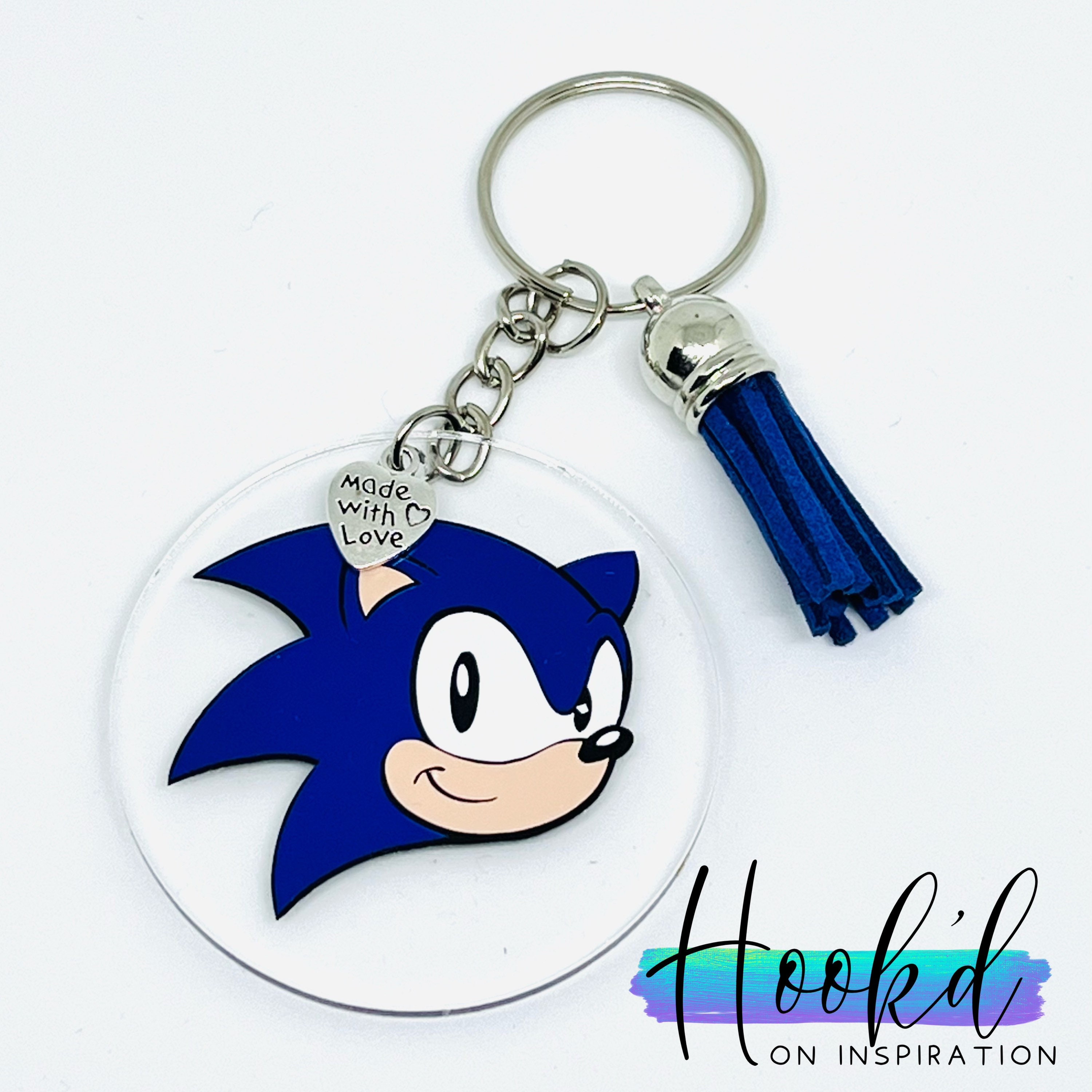 Portachiavi/portachiavi di Sonic The Hedgehog Etichetta per borsa.  Gettone carrello Facoltativo. Può essere personalizzato. Ottima idea  regalo. -  Italia