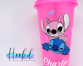 Gobelet Stitch & Angel inspiré de Disney. Grand cadeau. Peut être personnalisé.