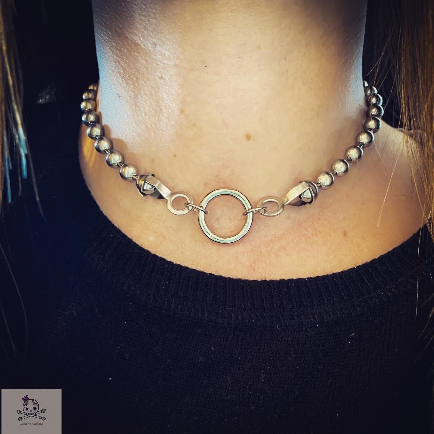 ネックレス・チョーカー [LANARCH][1158] Rock Punk Necklace Black Punk Rock Emo Goth Black Ring Chain & Ring Pendant
