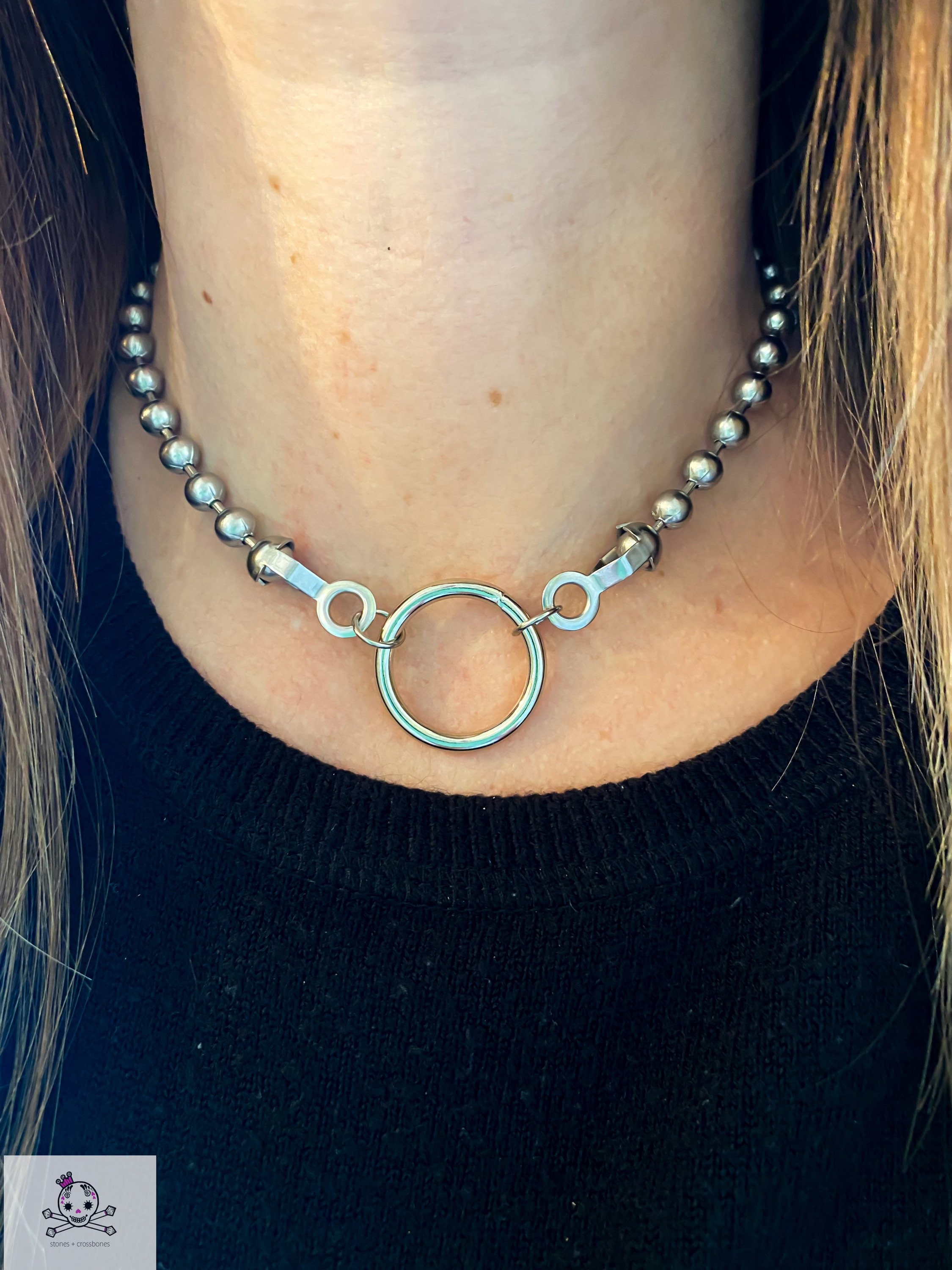 Punk Chain Choker | O Ring Choker | Ball Chain Necklace| 90s