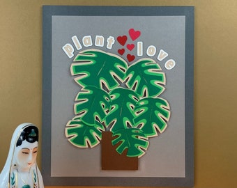 Plant Love Monstera Paper Artwork