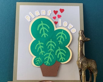 Plant Love Pilea Paper Artwork