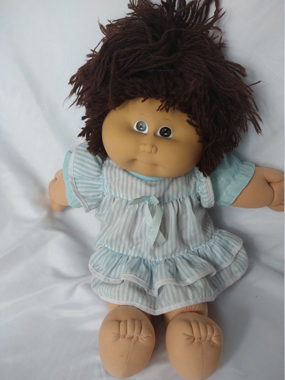 Cabbage Patch Kids Brown Hair Yarn 1982 Vintage CBK Blue BROWN Etsy