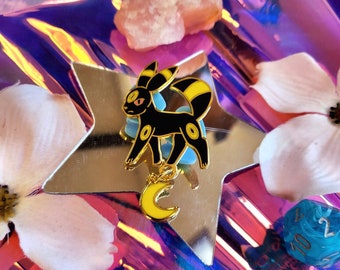 Pin de esmalte Umbreon- Pin de esmalte de terrario - Pokemon - - Eeveelution - Pin de esmalte - Vaporwave