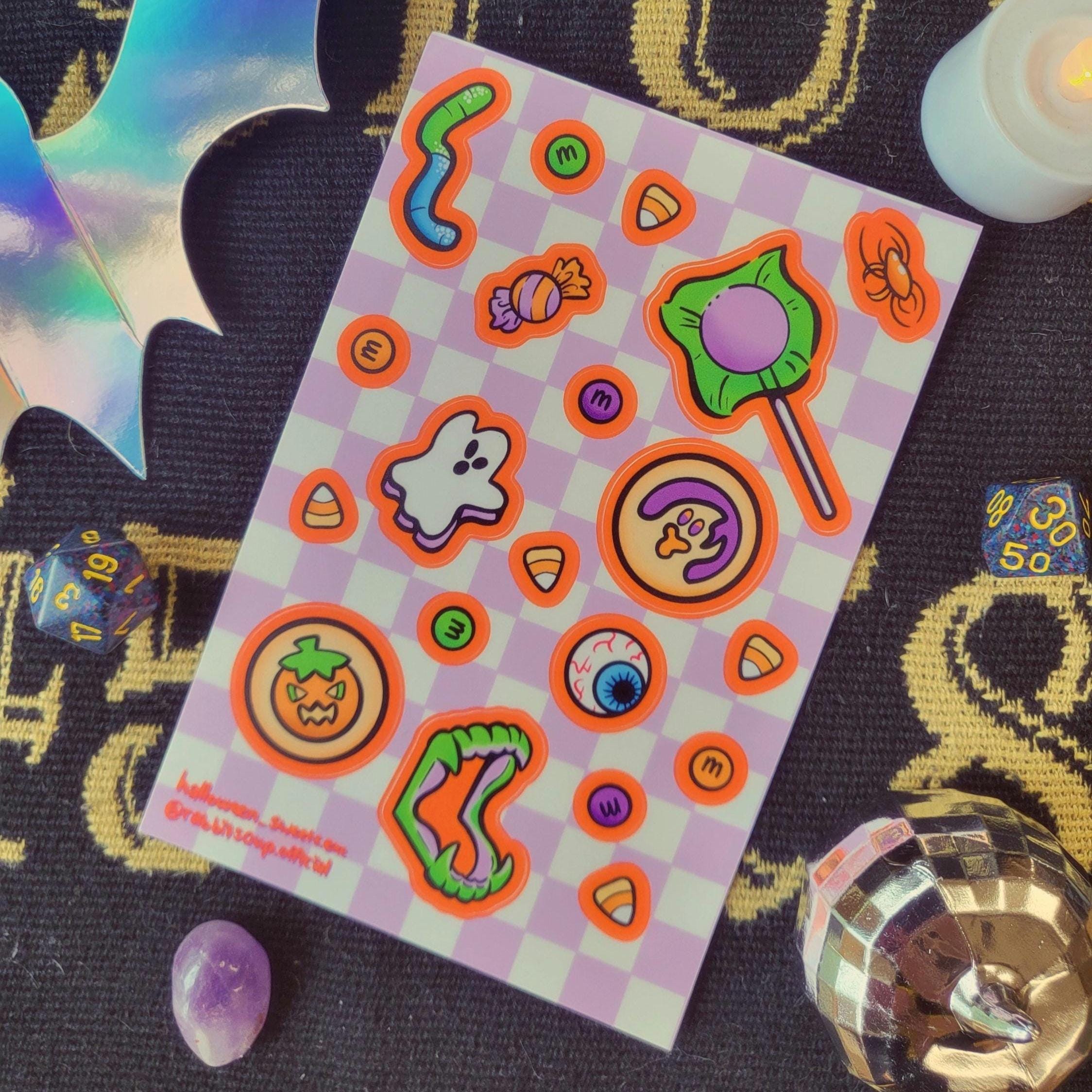 Halloween Candy Sticker Sheet - Halloween - Spooky - Sticker Sheet ...