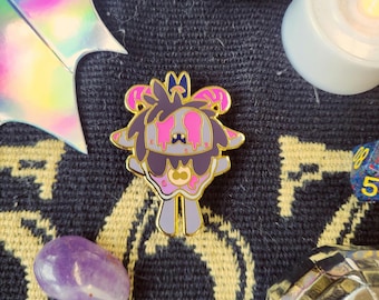 Cult of the Lamb Enamel Pin - The Goat - Halloween Enamel Pin - Glow in the Dark - Cult of the Lamb - Enamel Pin - Vaporwave