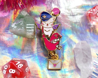 Moogle Mailer Enamel Pin- Moogle Enamel Pin - Final Fantasy - Enamel Pin - Vaporwave