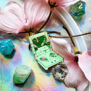 Video Game Terrarium Enamel Pin - Gameboy Advance SP Enamel Pin - Glow in the Dark - Raquaza - Enamel Pin - Vaporwave