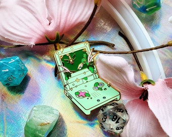 Video Game Terrarium Enamel Pin - Gameboy Advance SP Enamel Pin - Glow in the Dark - Raquaza - Enamel Pin - Vaporwave